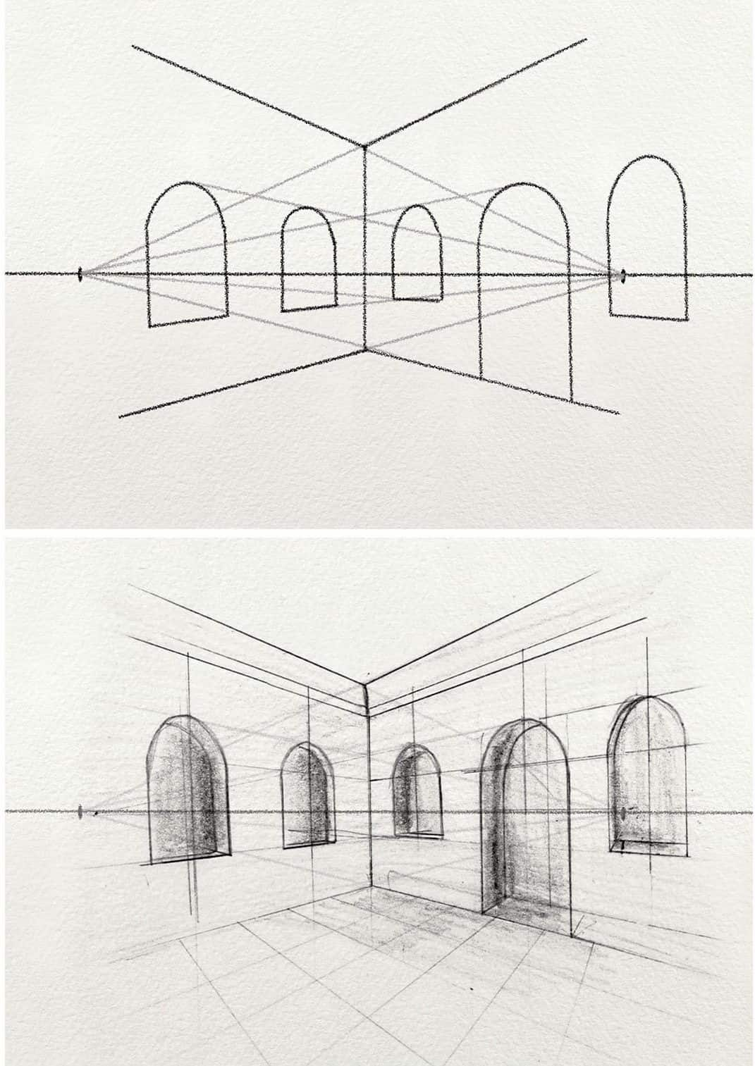 Two Point Perspective Drawing Example 1