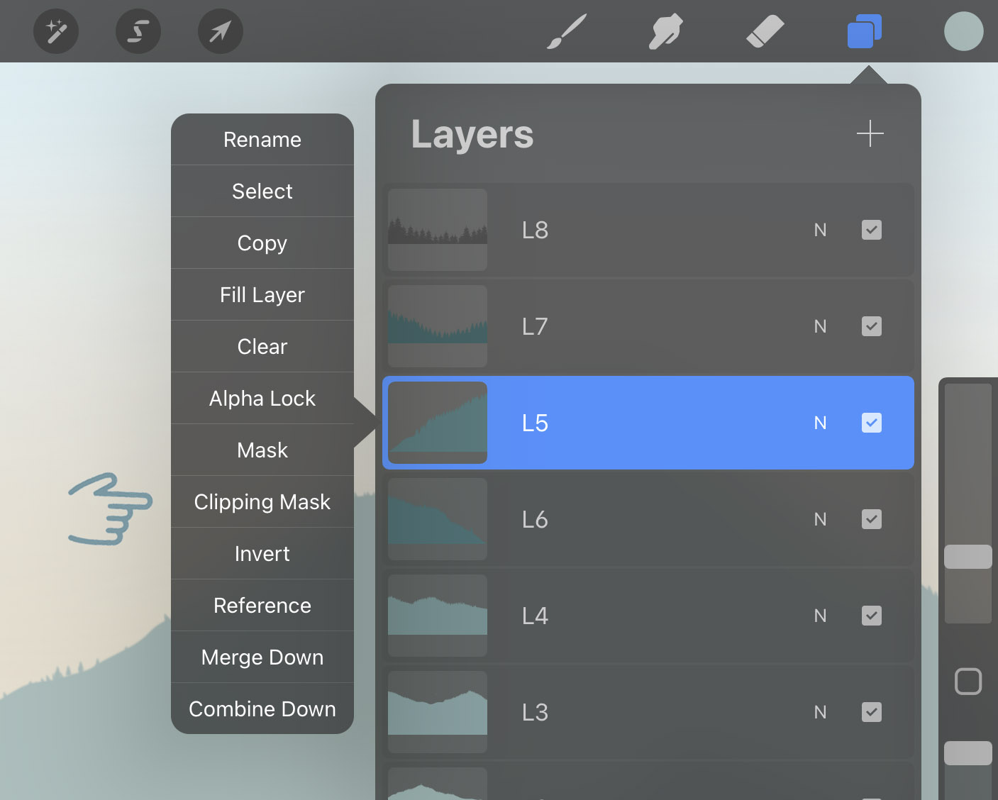 Understanding layers in Procreate