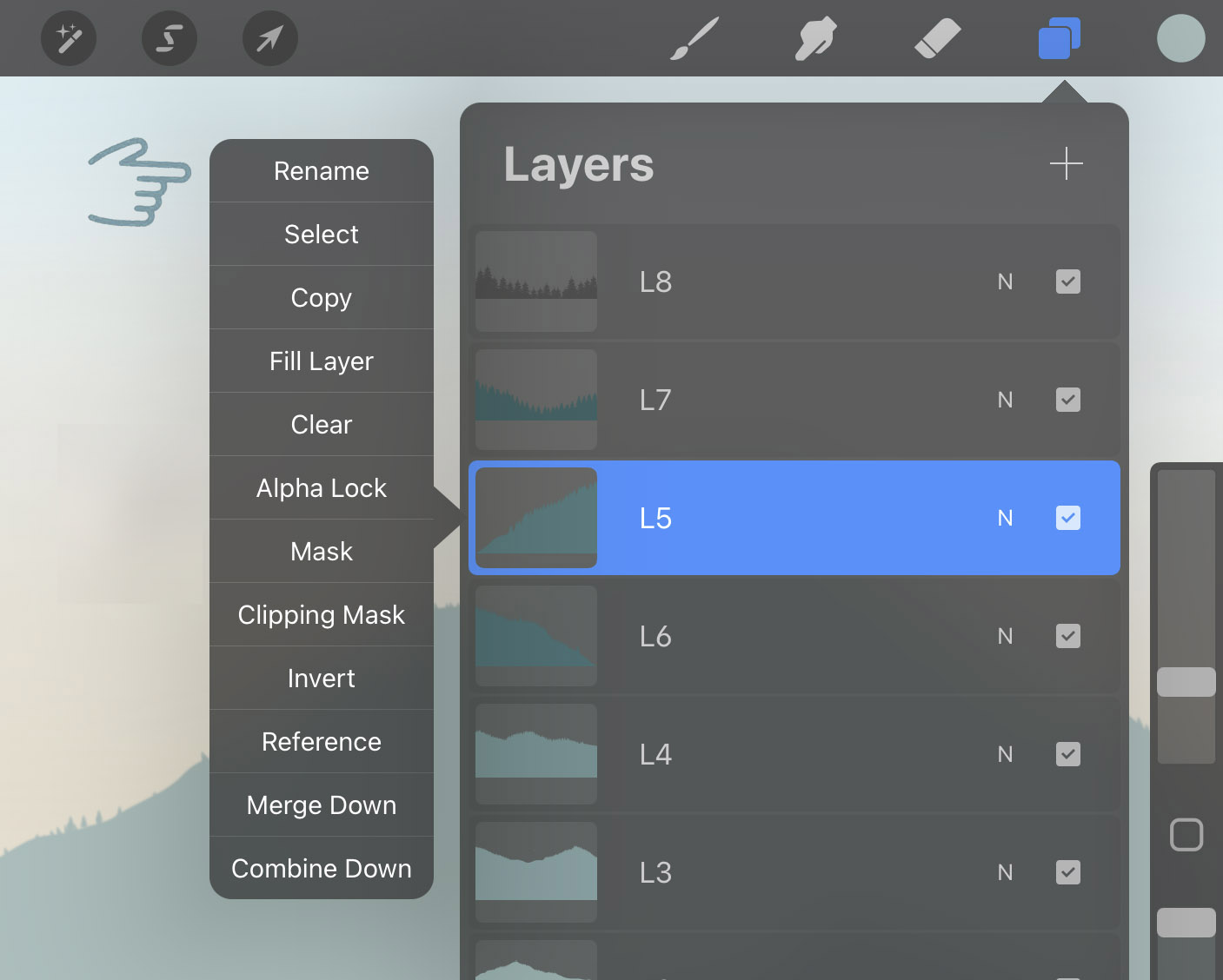 Understanding layers in Procreate