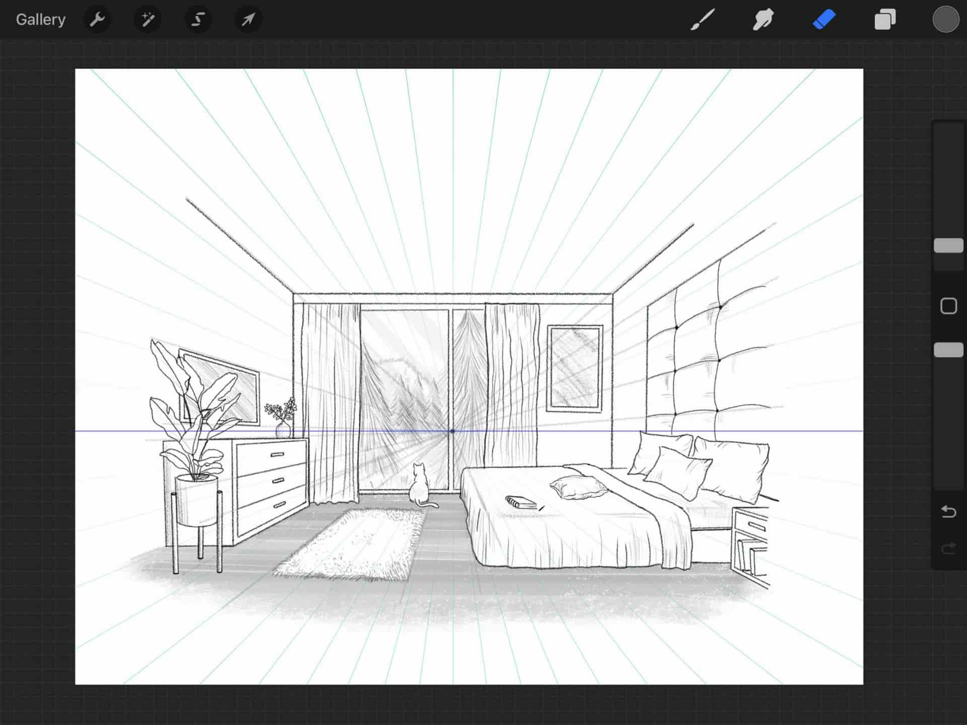 Perspective Illustration in Procreate