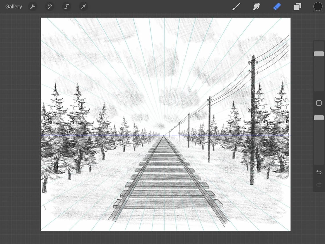 one point perspective road