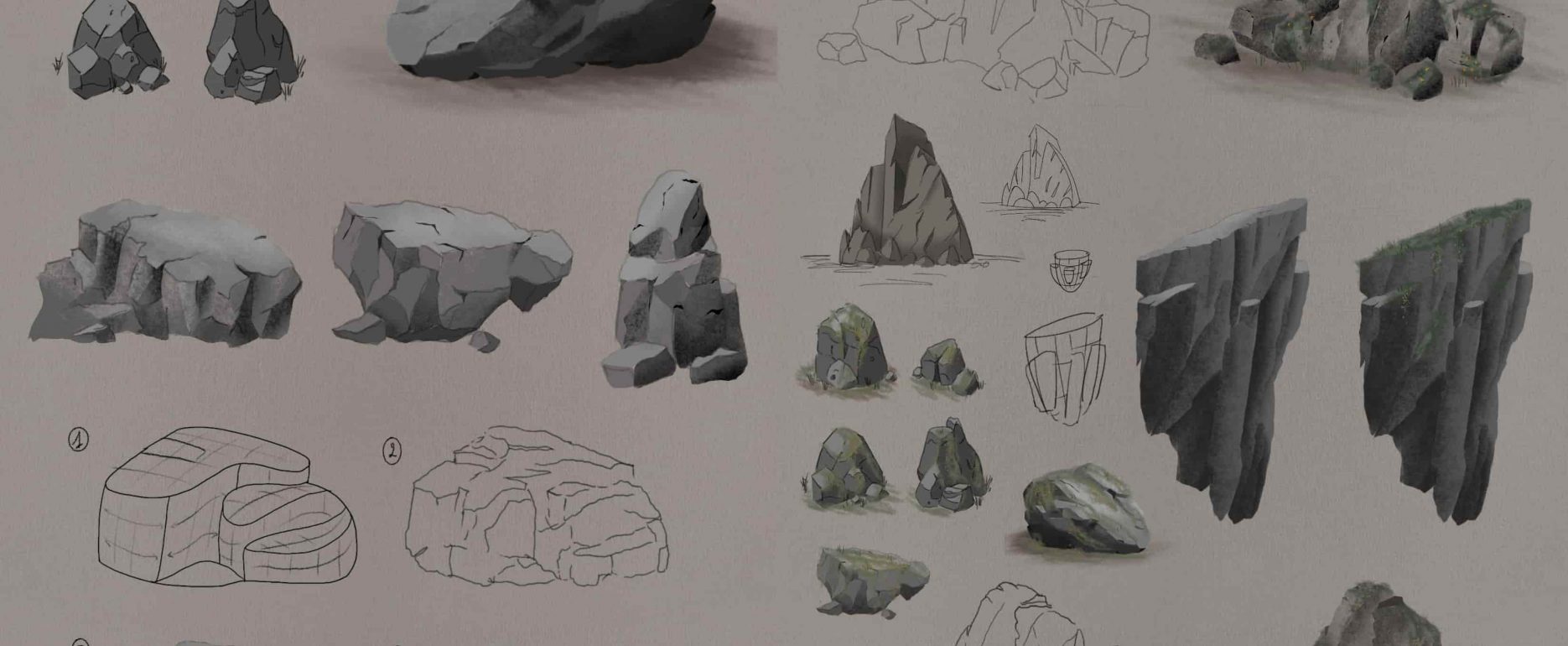 rocks digital drawing header