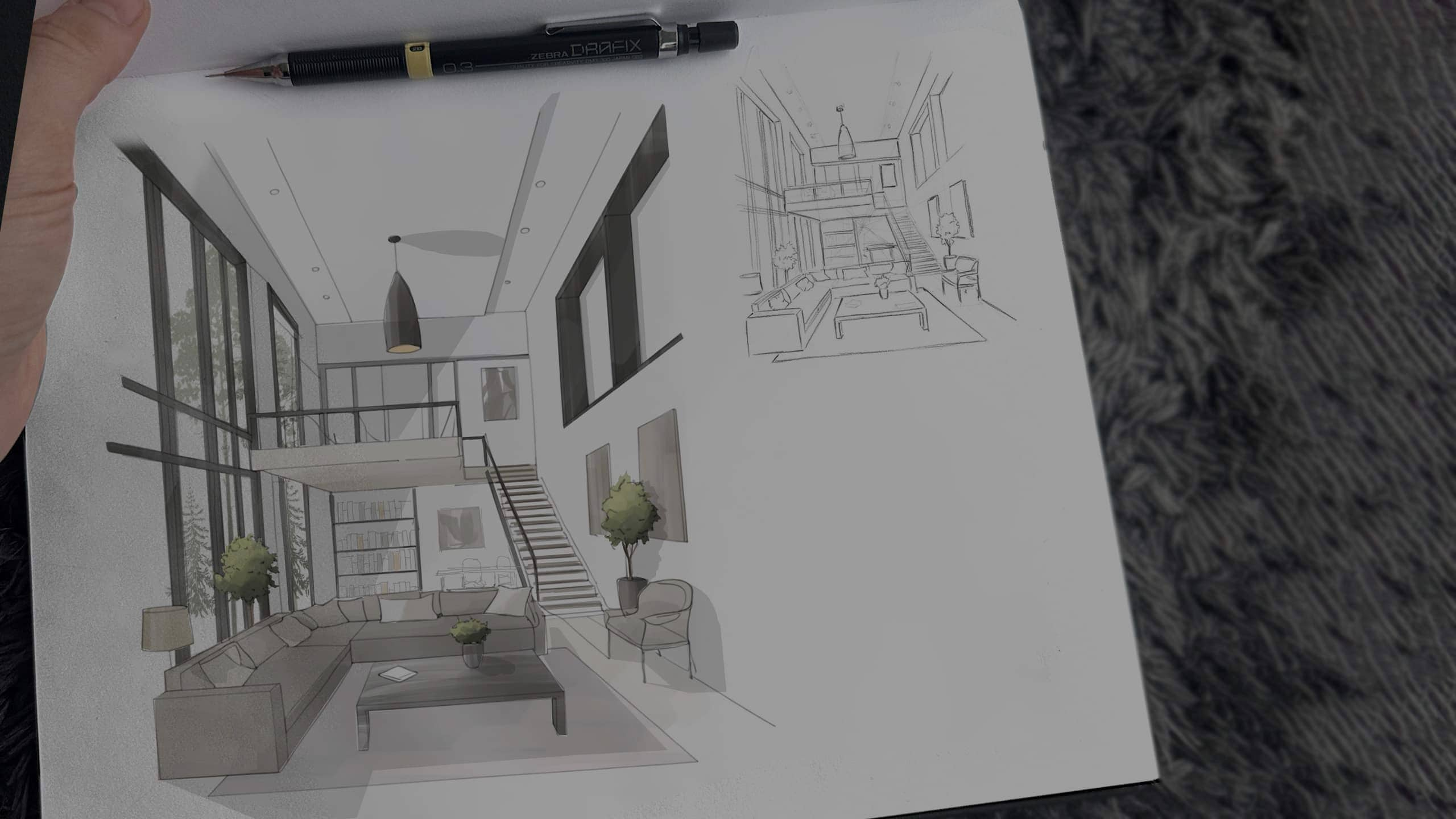 Perspective Drawing In Interior